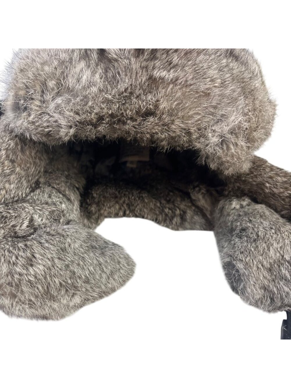 Mad Bomber Rabbit Fur Winter Trapper Hat XL Black Gray - Picture 5 of 8